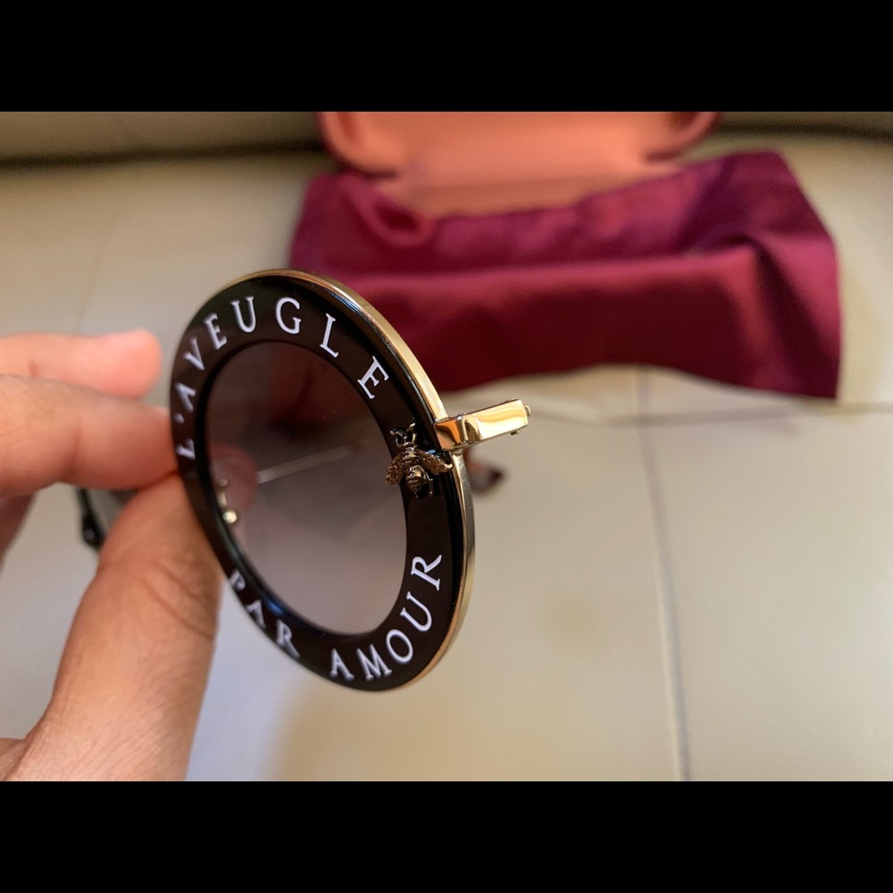 x sold xGucci round L'Aveugle Par Amour sunglasses - Picture 5 of 8